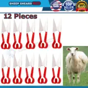 12 NEW SHEEP GOAT SHEARS VETERINARY INSTRUMENT SHARP BLADE COLOR RED