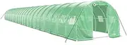 [vidaXL] Large Greenhouse with Sturdy Galvanised Steel Frame and Durable PE Cover - Spacious 24x3x2 m Green House for Horticulture Needs