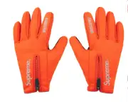 Supreme Windstopper Zip Gloves Orange Large - FW24