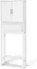 Over-The-Toilet Bathroom Space Saver Storage Organizer Double Door Cabinet White