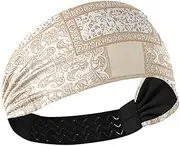 [Yoogain] Boho Rose Gold Regular Texture no slip cute headbands for women Elastic sweat band for Yoga make up make up hiking