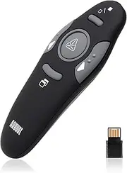 Wireless Presentation Pointers - August LP205 - Presentation Remote Control PowerPoint Slideshow Clicker Laser Pointer for Windows and Mac [Black]