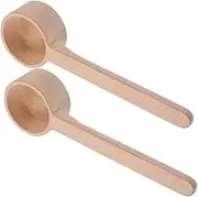 GOOHOCHY 2pcs Wooden Long Handle Spoon Salt Scoops Tea Scoops Tiny Spoon for Kitchen