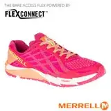 【美國 MERRELL】女新款 BARE ACCESS FLEX E-MESH 多功能透氣慢跑鞋.機能鞋.休閒鞋.運動鞋/FLEX connect定向中底/ML12612 紅/粉橘