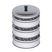 SOGA 3 Tier 28cm Stainless Steel Steamers With Lid Work inside of Basket Pot Steamers