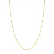 1.65mm Round Wheat Chain Necklace Real 14K Yellow Gold