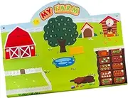 Oshhni Farm Animals Fabric Story Board Set Wall Hanging Play Set Cartoon Storytelling Early Learning Interactive Play Kit for Teaching