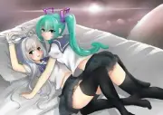 Anime hatsune miku vocaloid thighhighs luo tianyi girls Playmat Gaming Mat Desk