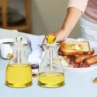 Glass Honey Jar with Glass Honey Dispenser Spoon Bee Decor Honey Containers
