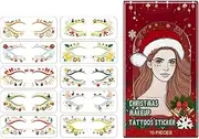 Festival Eye Makeup Stickers | 10X Christmas Festival Makeup Stickers,Adults Christmas Atmosphere Dress Up Makeup Stickers