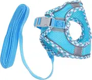 Generic 1 Set Kitten Reflective Harness Cat Vest Leash Dogs Cat Harness Escape Gentle Cat Leash Holder Cat Walking Harness and Leash Kitten Harness Breed Pet Cat Collar Polyester Sky-Blue