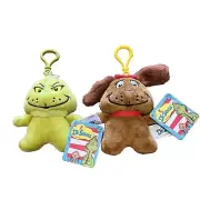 NWT Set Of 2 Dr Seuss Grinch & Max Clip On Plush Christmas Holiday Minis