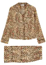 Rixo Austin Printed Pyjama set - Brown 10 (UK 10 / S)