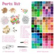 19351Pcs Clay Beads Bracelet Making Kit 144 Colors Flat Round Clay Beads AmgiK