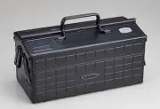 TOYO STEEL 2-Tier Tool Box ST-350BK Black Openable door Storage Case 350x160x215