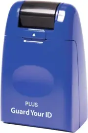 Plus Guard Your ID Identity Protection Security Stamp Wide Roller ~ BLUE