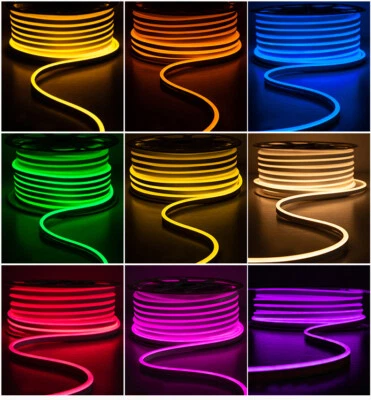 20m 220V LED Light Strip Neon Rope Light Waterproof Flexible Bar Sign Wall Light
