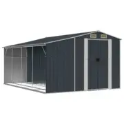 Garden Shed Outdoor Storage Tool Workshop Sheds Steel Anthracite 277×365.5x179cm