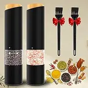 Electric Salt and Pepper Grinder Set - Adjustable Coarseness, Battery-Operated with LED Light, 360° Transparent Design for Kitchen & Outdoor Cooking, Perfect for Home Chefs & Gift Shoppers