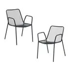Raimon Furniture Set Of 2 Rhonda Antirust Treament Metal Outdoor Dining Arm Chai