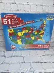 Melissa & Doug USA Map Floor Puzzle 51 Piece NEW FREE SHIPPING