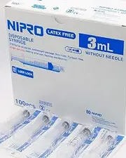 NIPRO 3ml. 3cc Syringes Without Needle 100 pcs Syringe Luer Lock