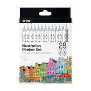28 Pack Illustration Marker Set