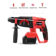 Cordless Brushless Electric Pick Hammer Drill Combo Kit with 2 Battery & Charger