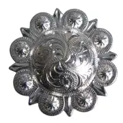 HILASON Set of 2 Western Nickle Plated Berry Conchos | Western Concho Belt |