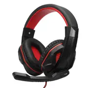 X2 3.5mm Stereo Headset with Microphone Volume Control for PC GAMING BLACK RED COLOR