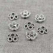 20pcs of 925 Sterling Silver Flower Bead Caps for Necklace Bracelet Spacer 7mm