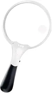 LRXIYODE 1pc Handheld LED Magnifying Glass Lens with LED Lights Ergonomic Handle for Reading Low and Nature Exploration Optical Lens for Distortion Viewing