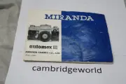 MIRANDA AUTOMEX III INSTRUCTION OWNERS MANUAL GUIDE BOOK ORIGINAL GENUINE