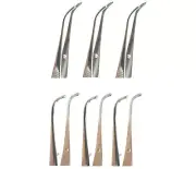 6 Assorted Iris Forceps 4" Full & Half Curved (Merit) Eye Surgical Instrument