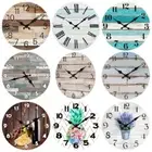 Wooden Silent Wall Clock Modern Quartz Clock 3D Hanging Clock Living Room