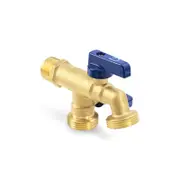 Brasshards Dual MI Hose Tap 20mm Rough Brass Lead Free
