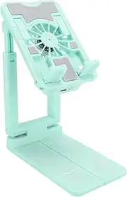 Cell Phone Cooler Stand,Mobile Phone Radiator Fan with Height Adjustable Stand and Colorful RGB Lights for Live Streaming and Mobile Gaming (Green)