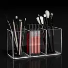 Transparent Makeup Organizer Box Multi-grid Makeup Storage Tray Brush Holder