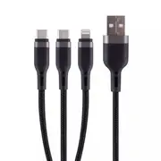 3 in 1 Charge And Sync Cable Micro Iphone And TYPE C Into USB A Fast Charge