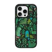 iPhone 16 Pro Impact Ring Stand Case MagSafe Compatible Funny green dinos. Cute dinosaurs