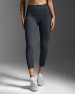 Form Stash Hi-Rise Compression 7/8 Tights with Pockets, 2XU, XL, India Ink/India Ink1, Female