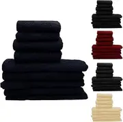 GABA Egyptian Bath Towel 7 Piece Bath Towel Set, 2 Washcloths, 2 Hand Towels, 2 Bath Towels & 1 Bath Mat, Bath Towel Sets with Bath Mat, Egyptian Hotel Bath Towel, Luxury Bath Towels (Navy-Blue)