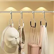 4 Pack Hat Organizer Hanger for Closet, Hanging Baseball Cap Holder Strap with Hooks, Hat Storage Rack for Trucker Hats, Scarves, Ties, Accessories Display