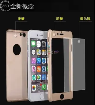 數碼三c 超防護 360度全包覆手機殼+鋼化膜 iPhone8 7 7plus 6 6S Plus保護套 4.7 5.5
