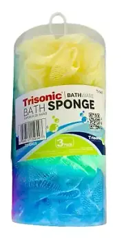 Bath Sponge Shower Loofahs 3-Count Mesh Pouf Bath Scrunchies Body Wash Puff