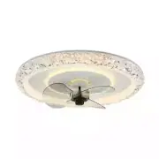 Bella Depot 20 in Crystal White Ceiling Fan LED Light Fandelier w/ Remote