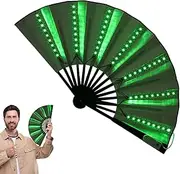 [Generic] Light Up Folding Hand Fan | Cosplay Props Fan,Stage Performance Props for Wedding Night Club, Hot Weather Cooling Tools