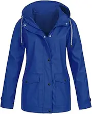 [Generic] Fashion Womens Rain Coat Lightweight Coats Plus Size Sports Windbreaker Hooded Waterproof Windproof Outdoor Jacket