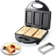 Electric Mini Pocket Pie Maker Machine with Crust Cutter, Pocket Pie Iron Press