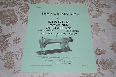 Professional Service Manual, in PDF Form on CD, for Singer 251 Sewing Machines.